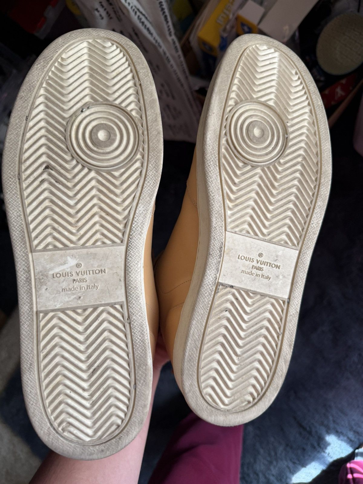 Louis Vuitton Louis Vuitton Natural Vegan Tan Leather Rivoli High Top Size US 9.5 / EU 42-43 - 10 Thumbnail