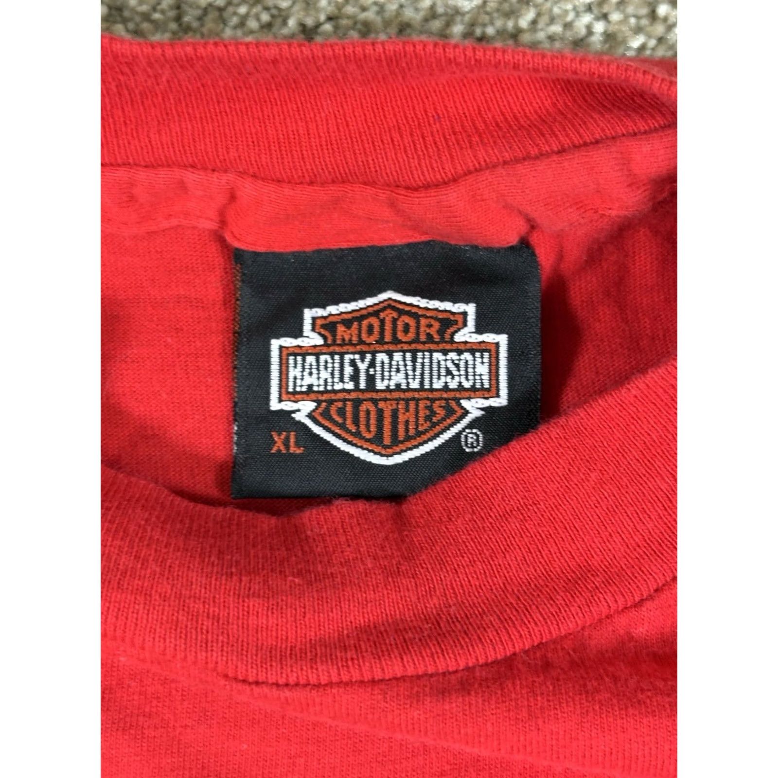 Harley Davidson VINTAGE Harley-Davidson T-Shirt Red 90s Sturgis Black Hills Rally Logo Graphic Print Crew Neck Short Sleeve XL Men Size US XL / EU 56 / 4 - 4 Thumbnail