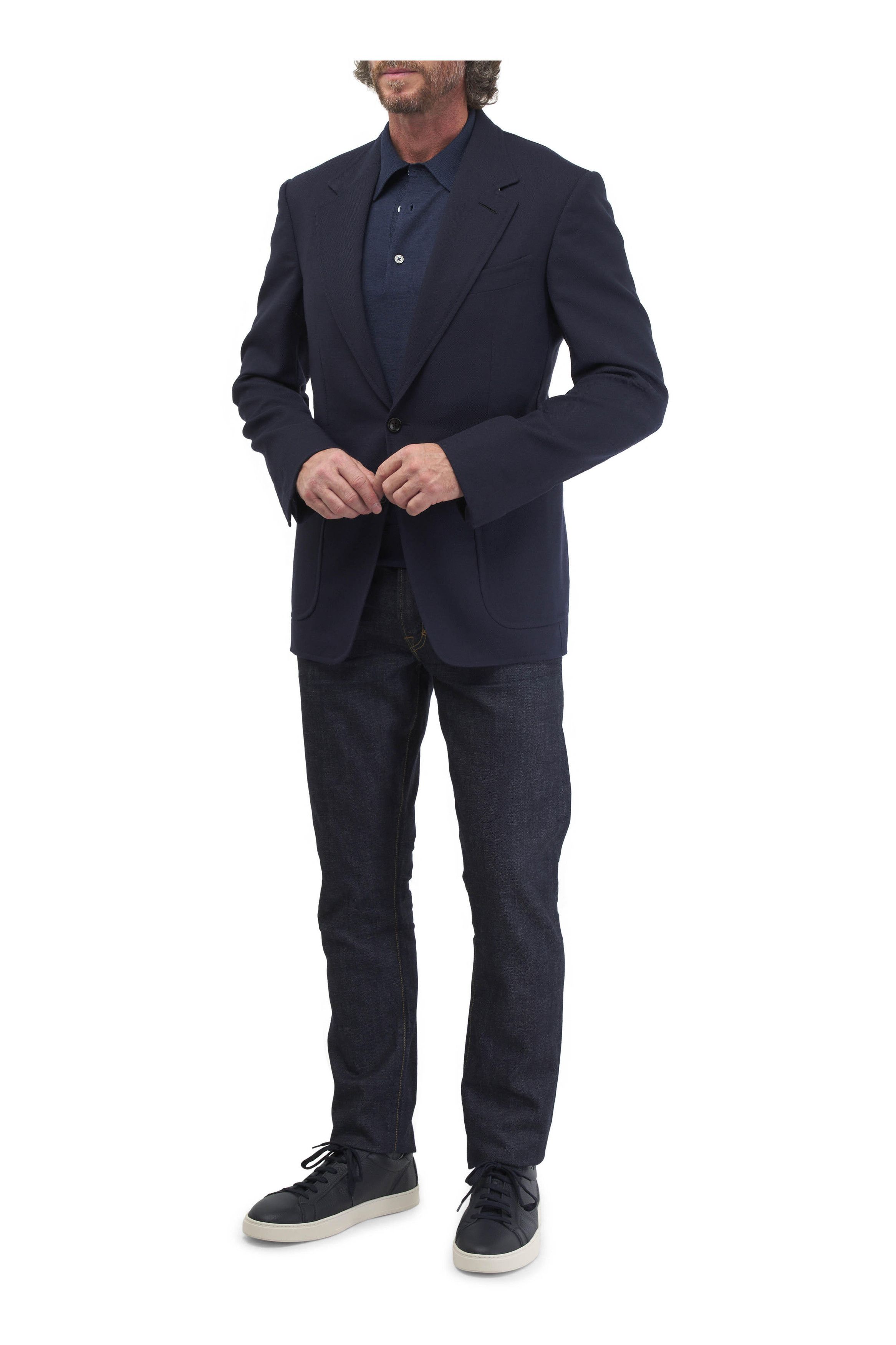 Tom Ford o1mtch0225 Shelton Wool Sportcoat in Navy Size US L / EU 52-54 / 3 - 3 Thumbnail