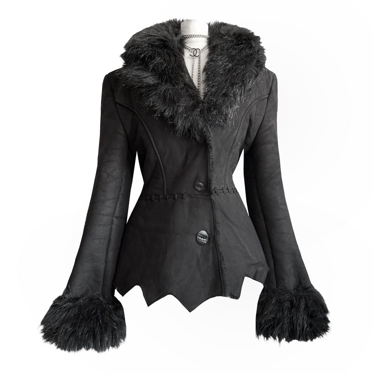 image of Avant Garde x Vintage Adorable Afgan Penny Lane Coat in Black, Women's (Size Small)