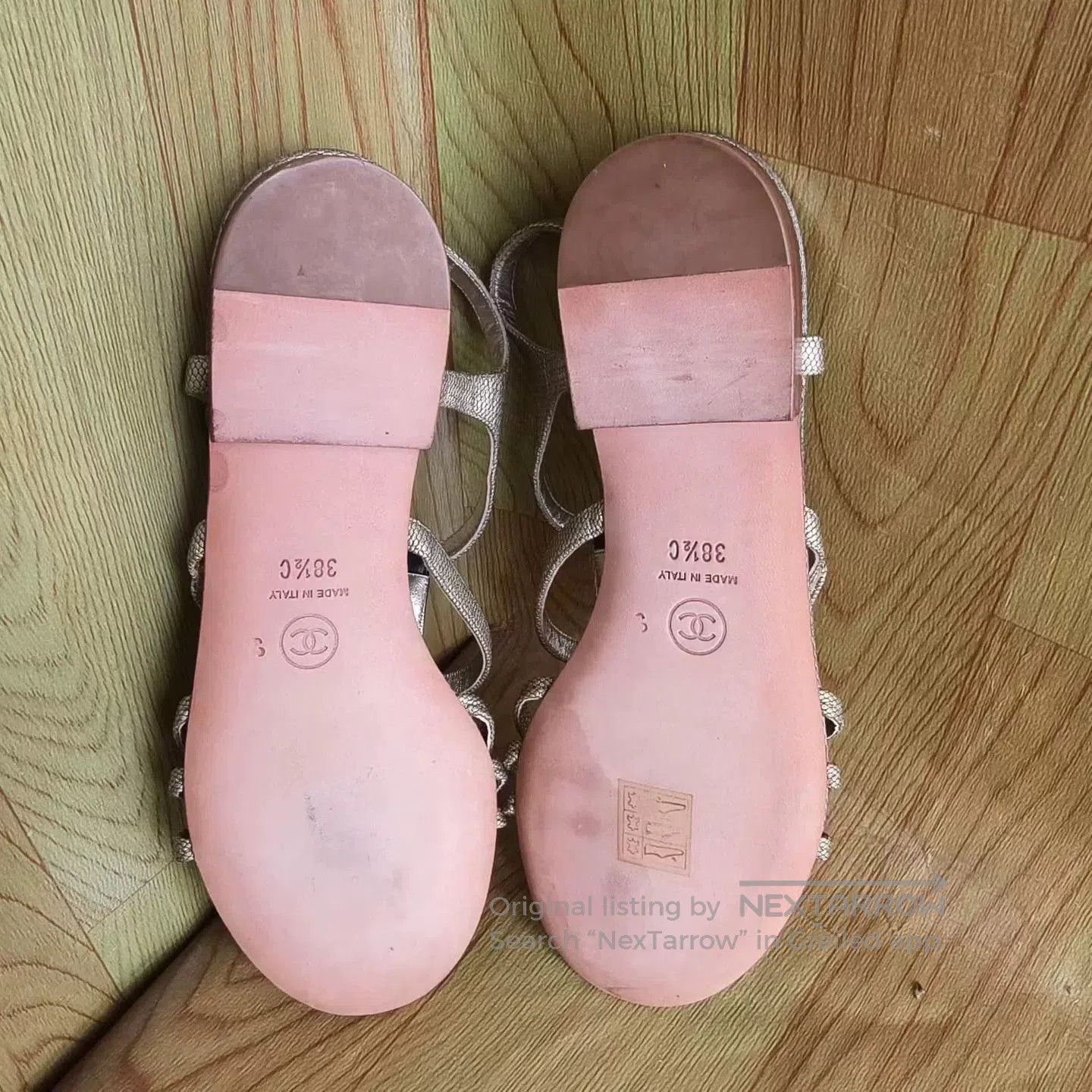 Chanel Chanel Leather Color Block Double C Sandals. Size US 7.5 / IT 37.5 - 6 Thumbnail