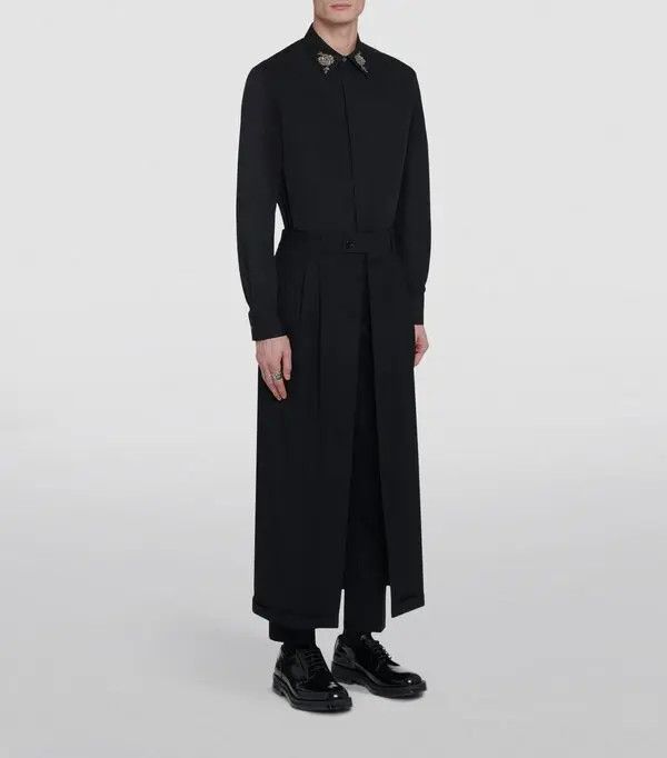 Alexander McQueen o1srvl11e0226 Embroidered Collar Shirt In Black Size US XL / EU 56 / 4 - 3 Thumbnail