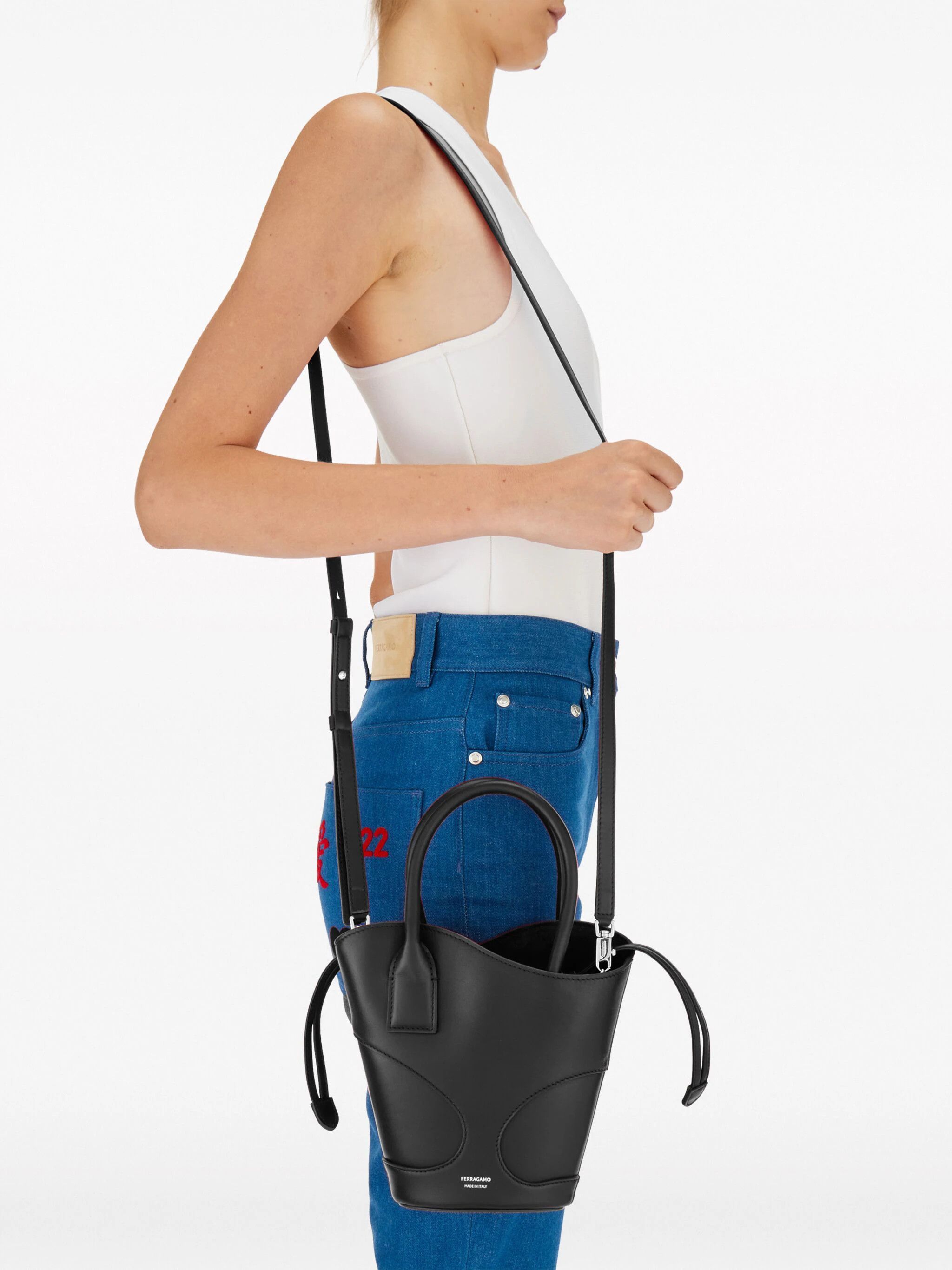 Salvatore Ferragamo o1s1rm0824 Size: OS / Cut-Out Mini Shoulder Bag in Black Size ONE SIZE - 3 Thumbnail