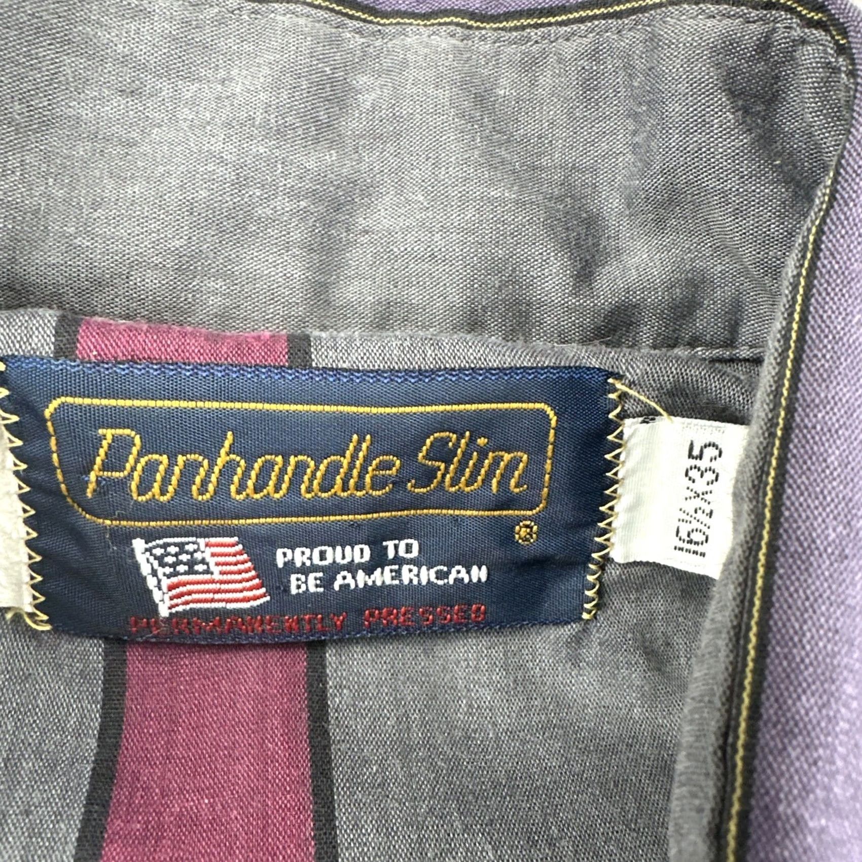 Vintage VINTAGE Panhandle Slim Shirt Western XL Long Sleeve Pearl Snap Made In USA 1990s Rockabilly Cowboy Shirt Mens Size US XL / EU 56 / 4 - 6 Thumbnail