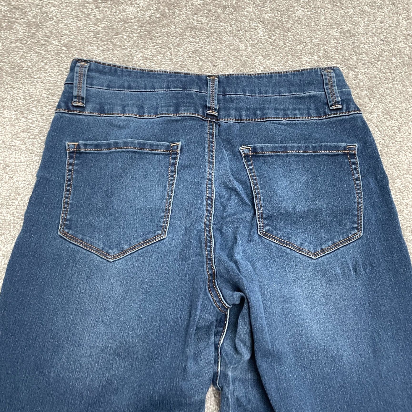 Vintage Tinseltown Jeans Skinny 9 Juniors Blue Dark Wash Stretch High Rise 28x27 City Modern 5-Pocket Mens Womens Girls Boys? Size 30" / US 8 / IT 44 - 4 Thumbnail