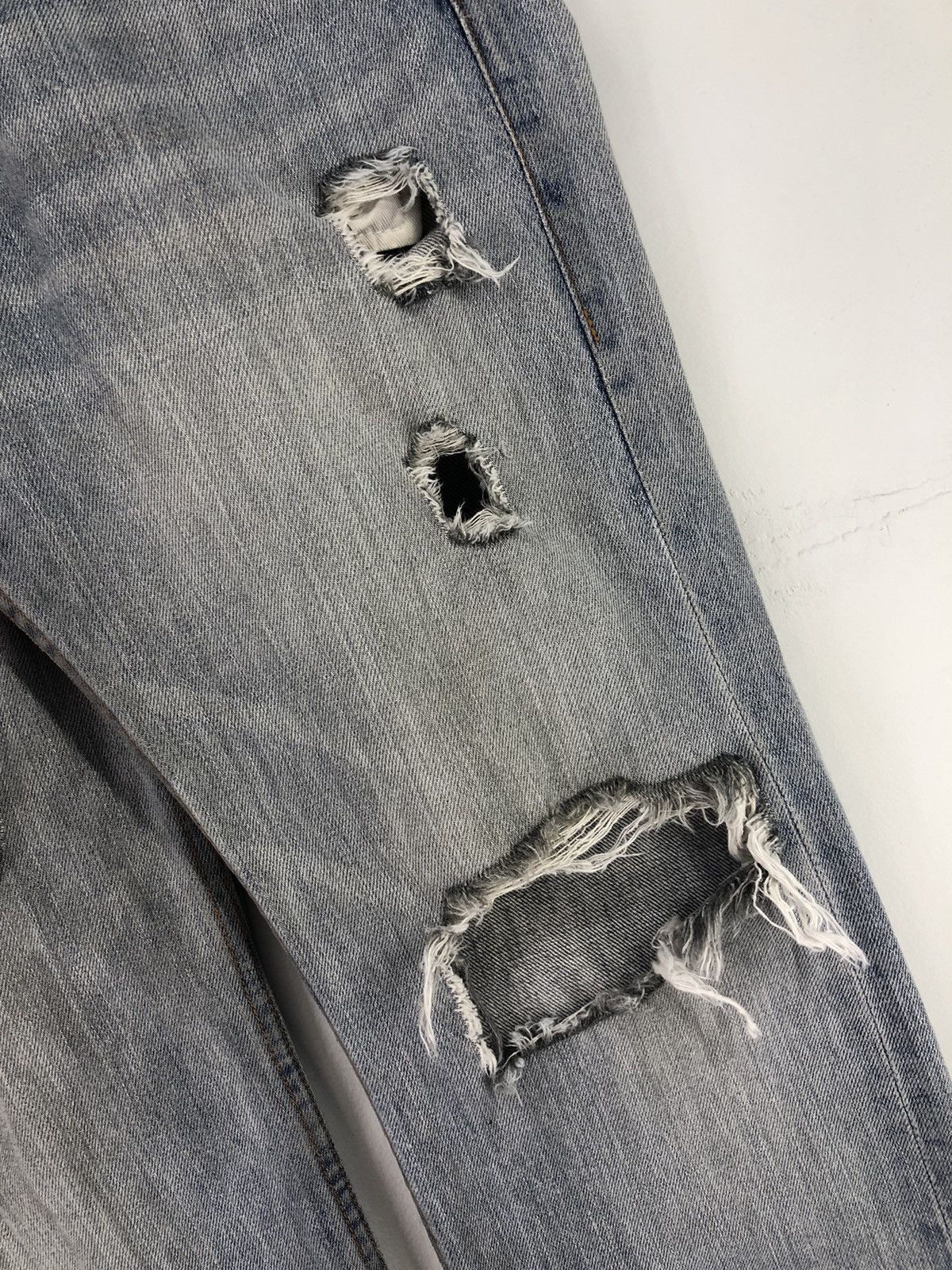 Japanese Brand Vintage Union Station Distressed Light Wash Jeans Size US 30 / EU 46 - 11 Thumbnail