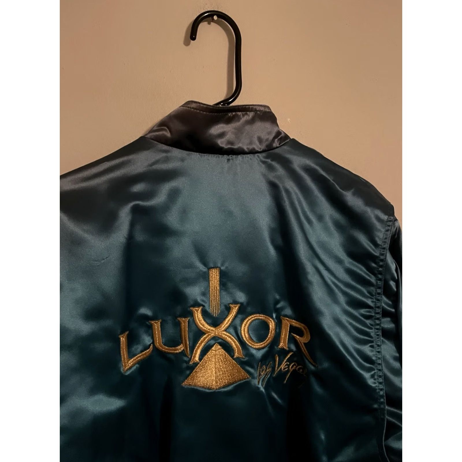 Altea VINTAGE PYRAMID Luxor Las Vegas Hotel Casino Teal Satin Bomber Jacket Mens M New Size US M / EU 48-50 / 2 - 2 Thumbnail