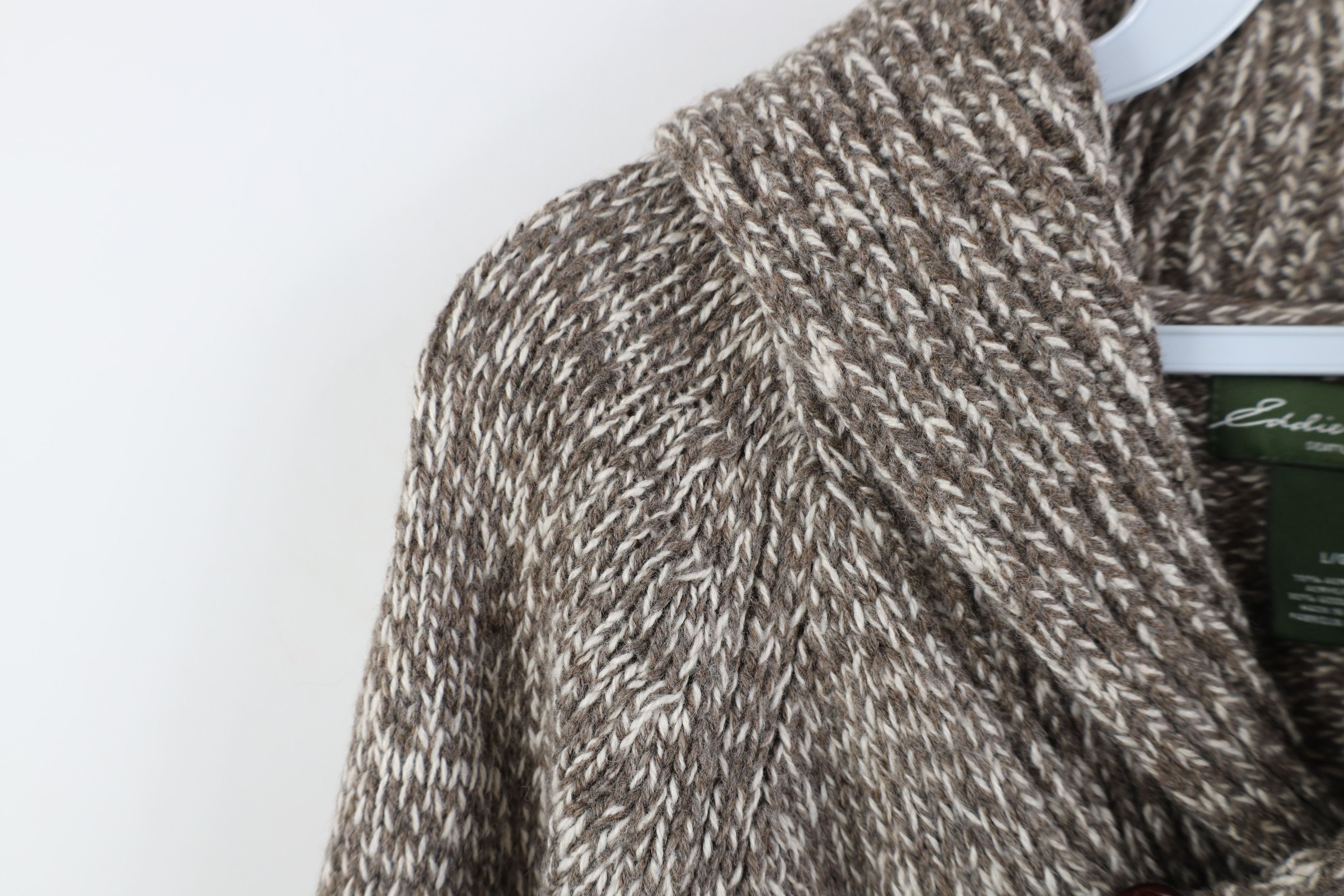 Eddie Bauer Deadstock Vintage Y2K Eddie Bauer Knit Shawl Sweater Brown Size US L / EU 52-54 / 3 - 10 Thumbnail