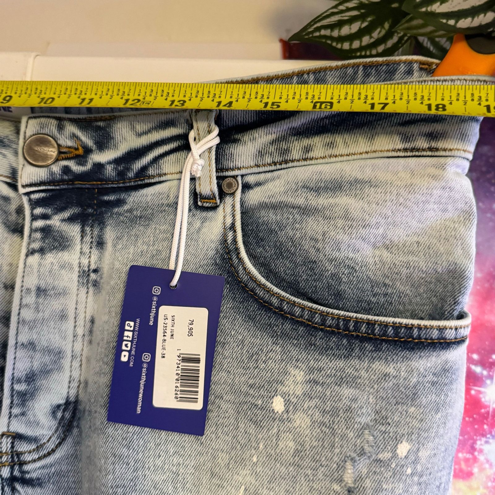 Sixth June Paris •NWT• Sixth June Paris Light Wash Jeans • Women’s Size 38 Size 38" / US 16 / IT 52 - 7 Thumbnail