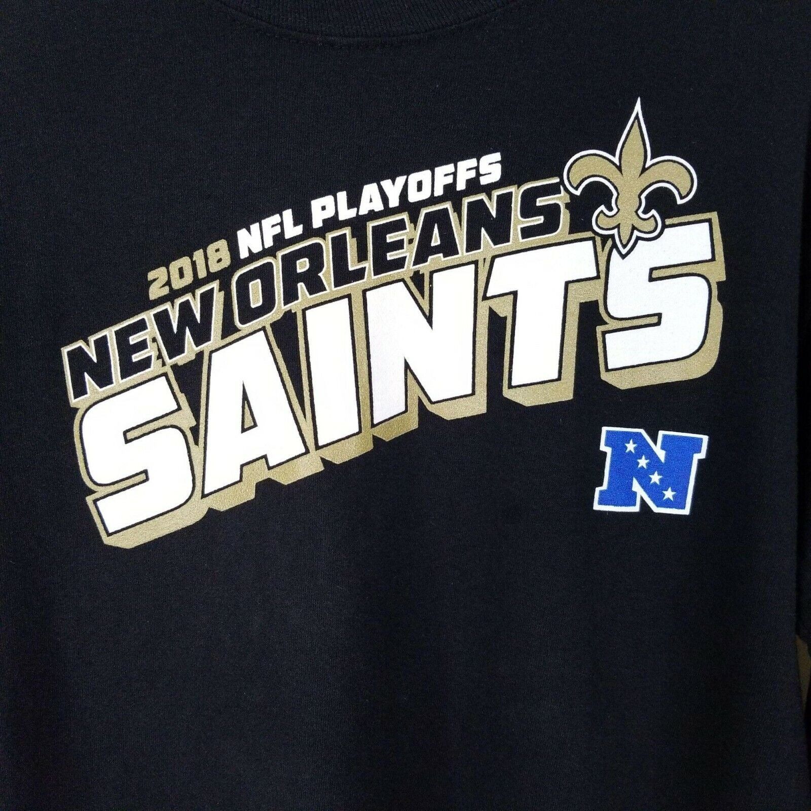 Gildan NFL Team Apparel New Orleans Saints T Shirt Mens M 2018 Size US M / EU 48-50 / 2 - 4 Thumbnail