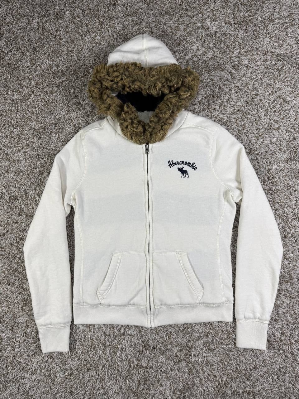 Abercrombie & Fitch Vintage Abercrombie Fitch Rabbit Hair Zip Hoodie Knit Size L / US 10 / IT 46 - 1 Thumbnail