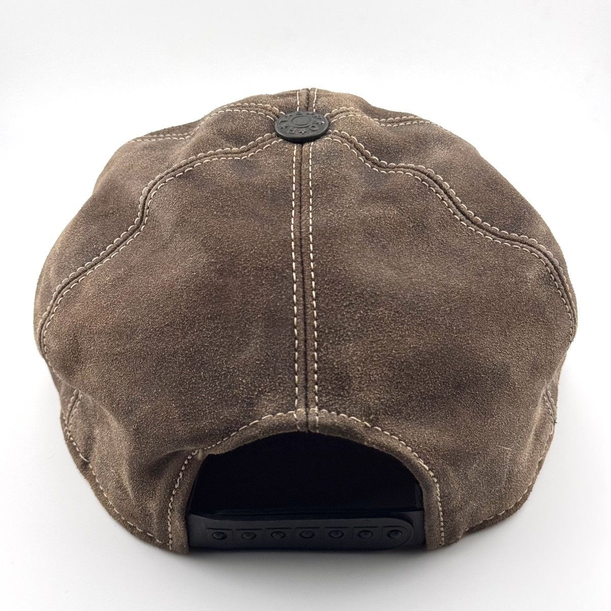 Vintage Brown Suede Leather Cap Vintage Minimal Size ONE SIZE - 5 Thumbnail