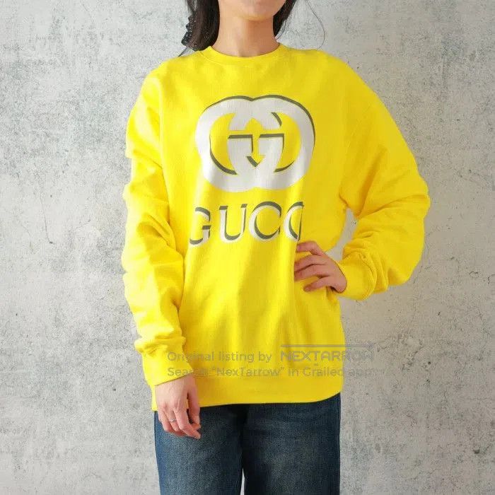 Gucci Gucci Yellow Logo Print Long. Size L / US 10 / IT 46 - 1 Thumbnail