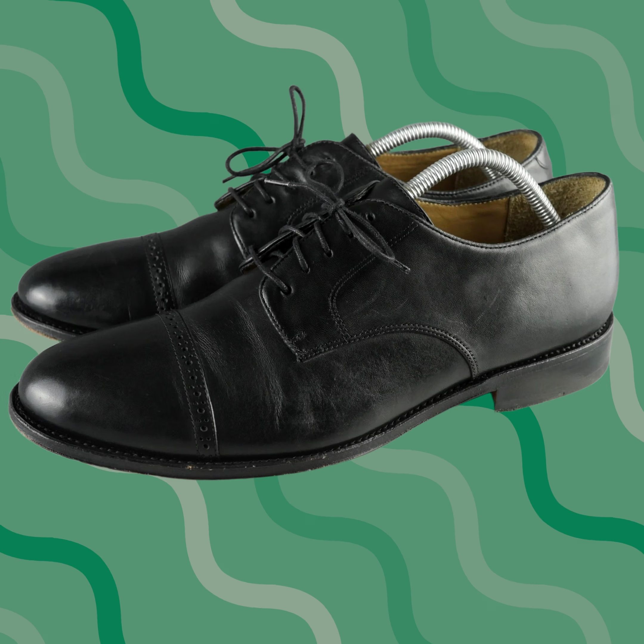 Brooks Brothers Brooks Brothers Shoes Mens 11 D Black Leather Cap Toe Dress Oxford 5229 Size ONE SIZE - 1 Thumbnail