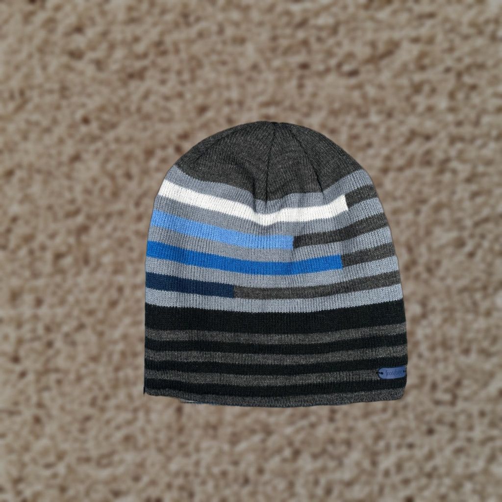 Vintage Frostbite Beanie Mens One Size Blue Gray Stripe Knit 100% Acrylic Lined Hat Beanie Mens One Size Blue Gray Stripe Knit 100% Acrylic Lined Size ONE SIZE - 1 Thumbnail