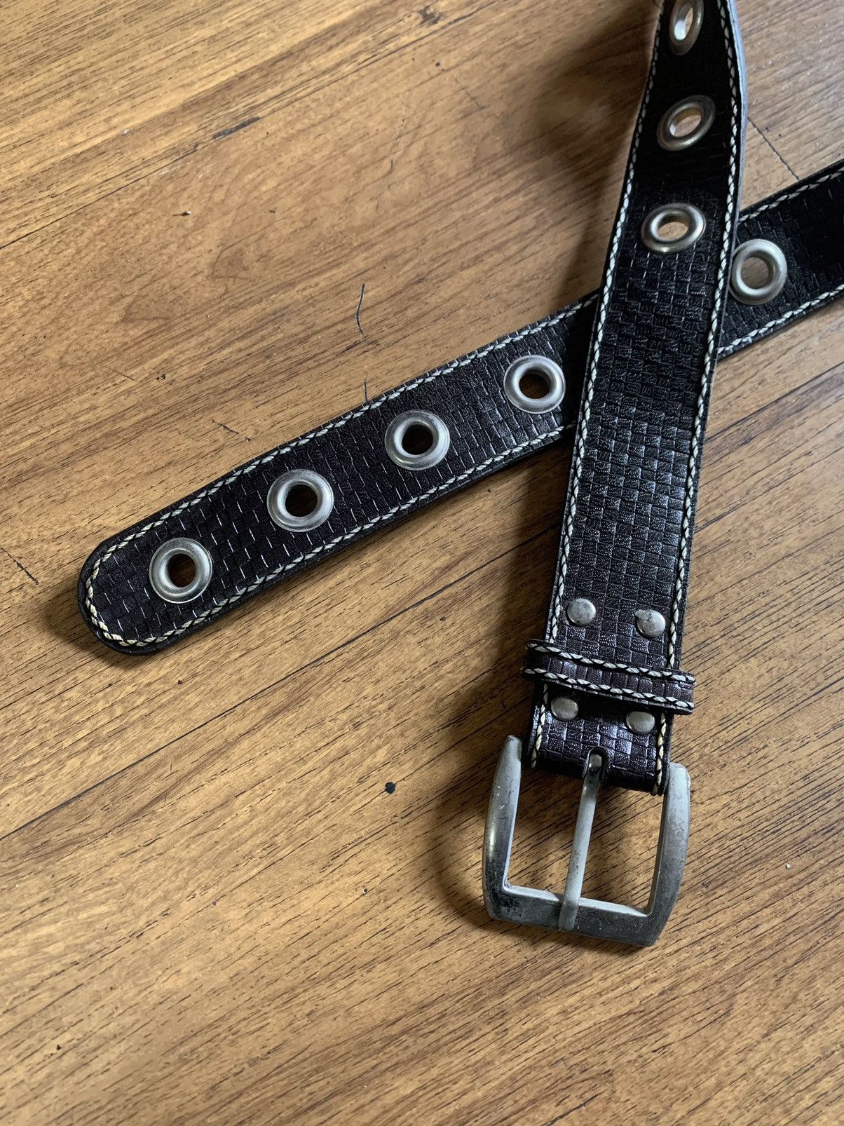 If Six Was Nine × Japanese Brand × Le Grande Bleu (L.G.B.) Brown prong crodocile skin belt Size ONE SIZE - 2 Thumbnail