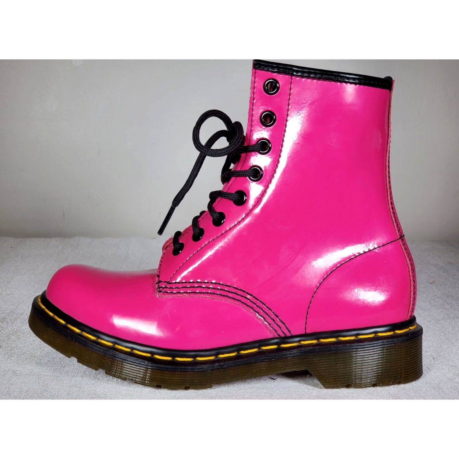 Dr. Martens Dr. Martens 1460W Pink Patent Leather Lace-Up Boots Women's US 6 New Thrift Size US 6 / IT 36 - 5 Thumbnail