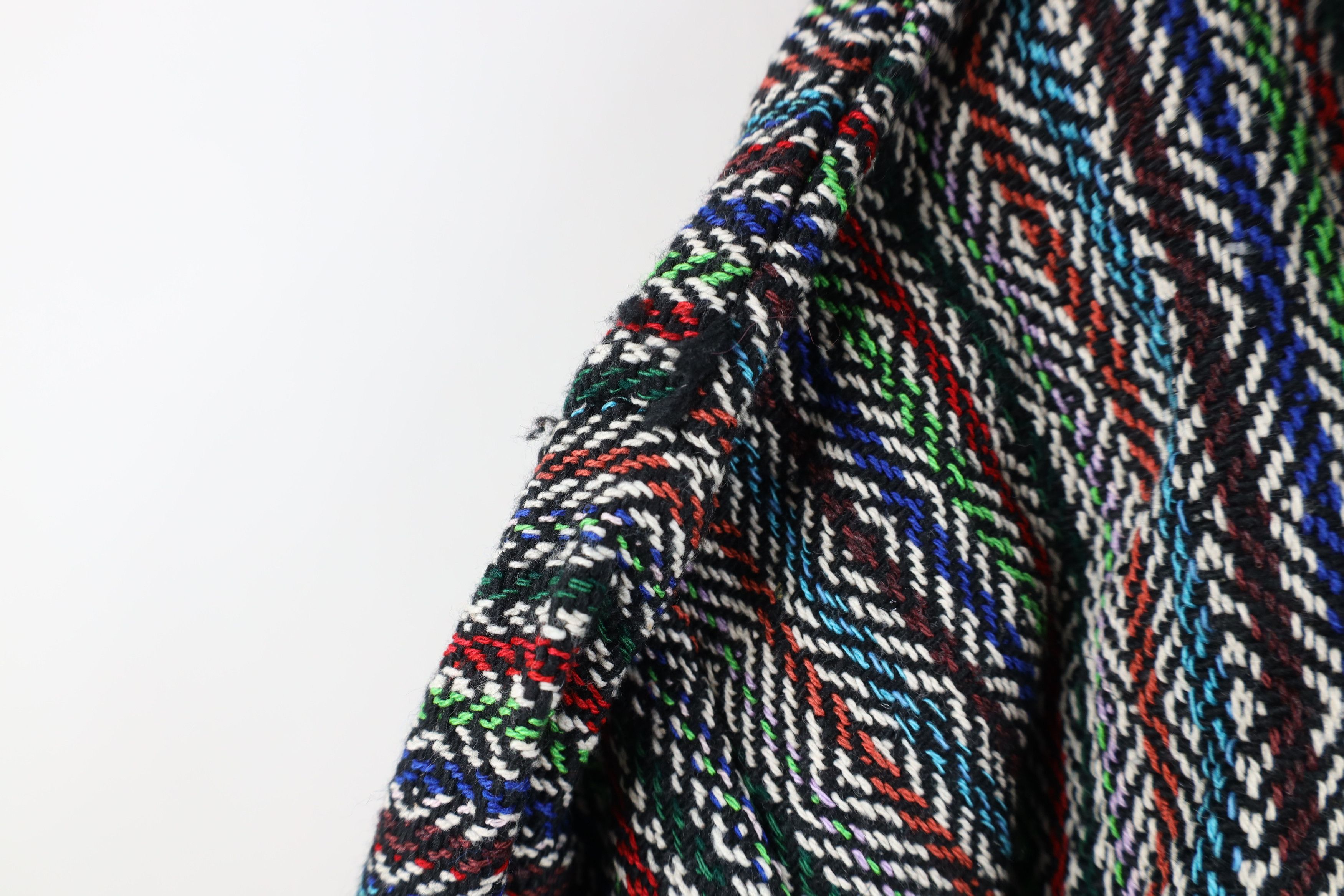 Vintage Vintage Y2K Streetwear Rainbow Striped Knit Drug Rug Hoodie Size US M / EU 48-50 / 2 - 8 Thumbnail