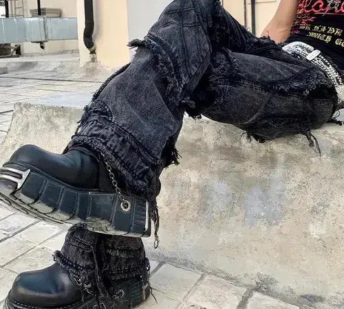 Japanese Brand × Jean Punk denim jeans streetwear Size US 32 / EU 48 - 3 Thumbnail