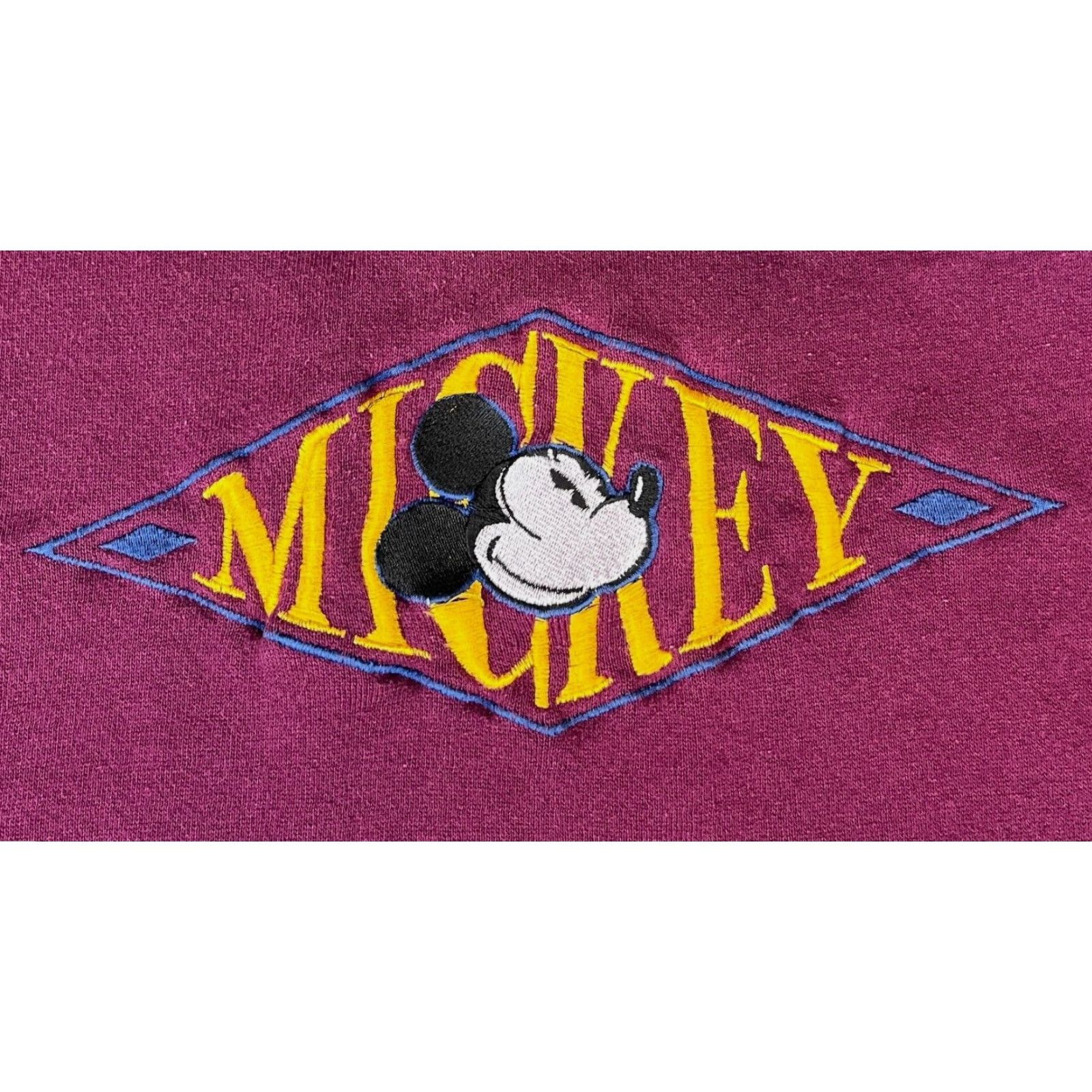 Mickey & Co. Mickey & Co. Men's Vintage Crewneck Sweatshirt Size L Maroon Embroidered Mickey Mouse 90s Cartoon Made in USA Size US L / EU 52-54 / 3 - 3 Thumbnail