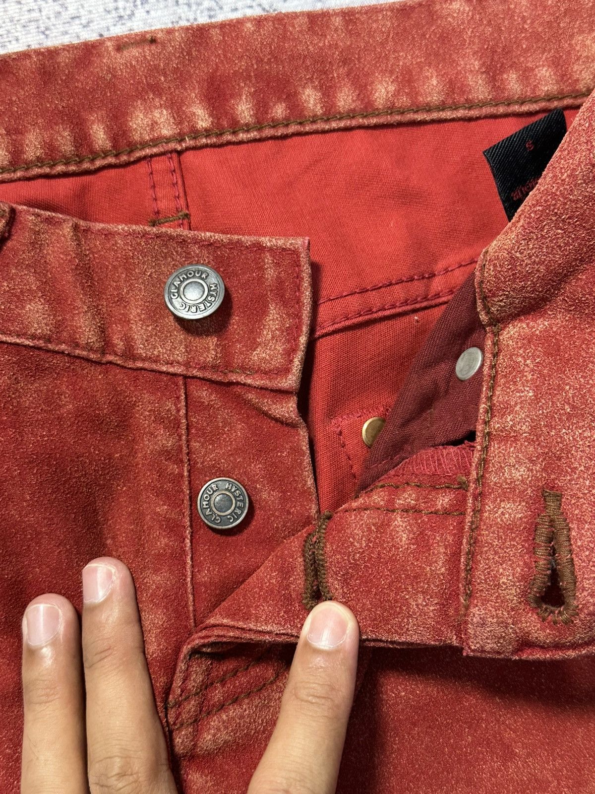 Hysteric Glamour Hysteric Glamour Slim Fit Suede Pants Red Size US 28 / EU 44 - 8 Thumbnail