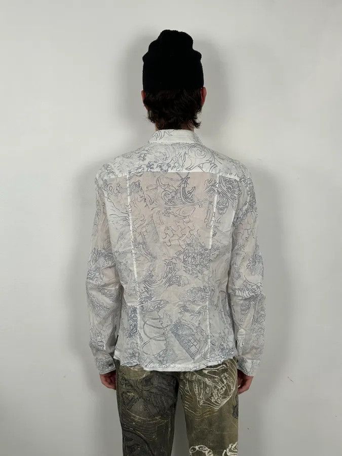 Marithe + Francois Girbaud 2000s Marithé + François Girbaud Aged Tattoo White Shirt Size US M / EU 48-50 / 2 - 3 Thumbnail