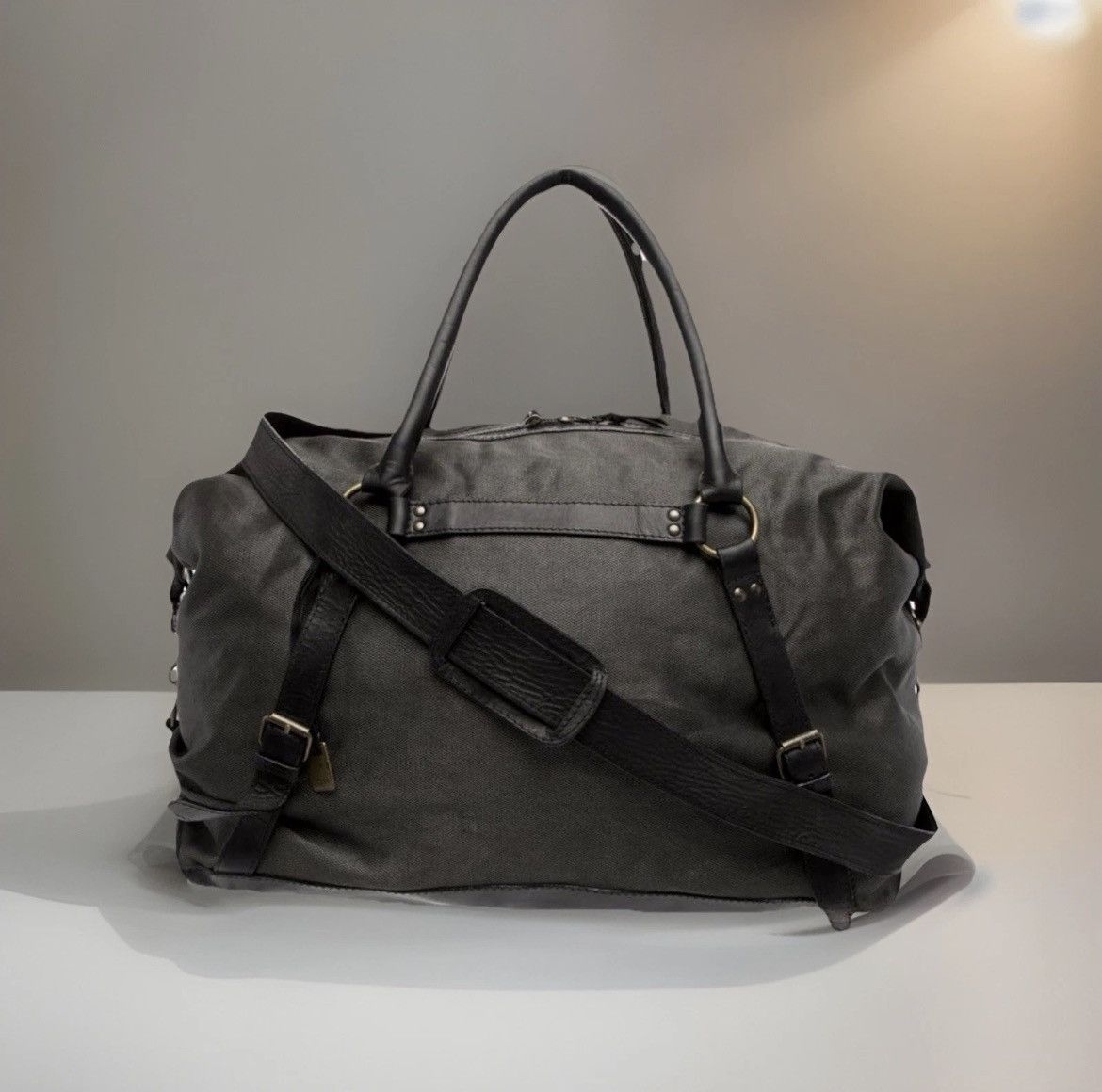John Varvatos Canvas Leather Duffle Bag Size ONE SIZE - 3 Thumbnail