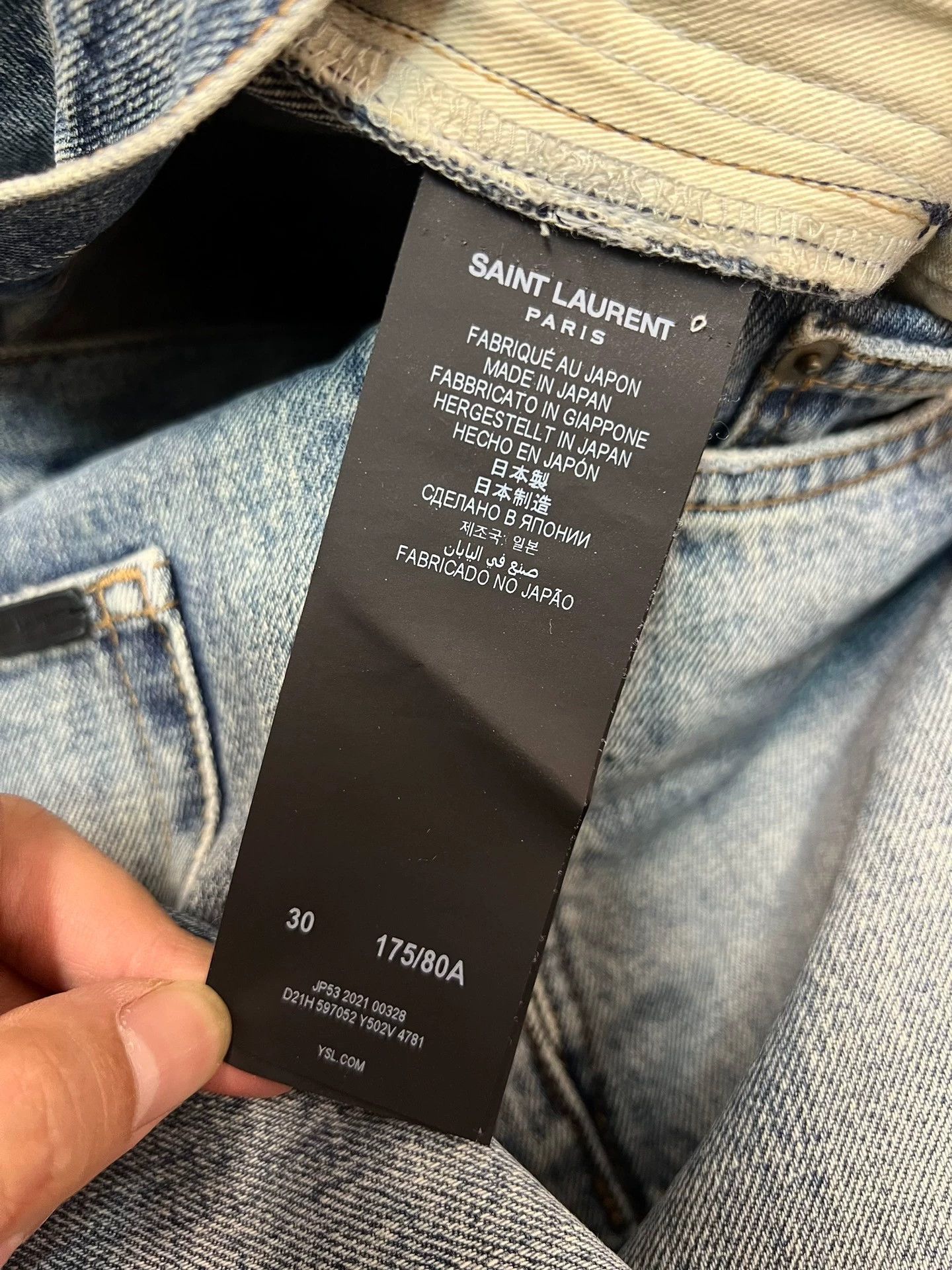Saint Laurent Paris Saint Laurent SLP light blue washed slim straight jeans Size US 32 / EU 48 - 8 Thumbnail