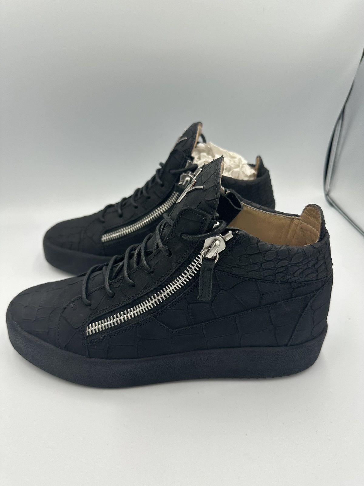 Giuseppe Zanotti Giuseppe Zanotti Hightop Croc Print Sneakers Size US 7.5 / EU 40-41 - 8 Thumbnail