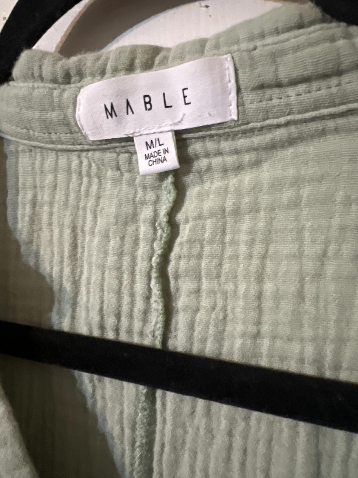 Bob Marley Mable Women's Sage Green Button-Front Romper Anthro M/L Size 32" / US 10 / IT 46 - 3 Thumbnail