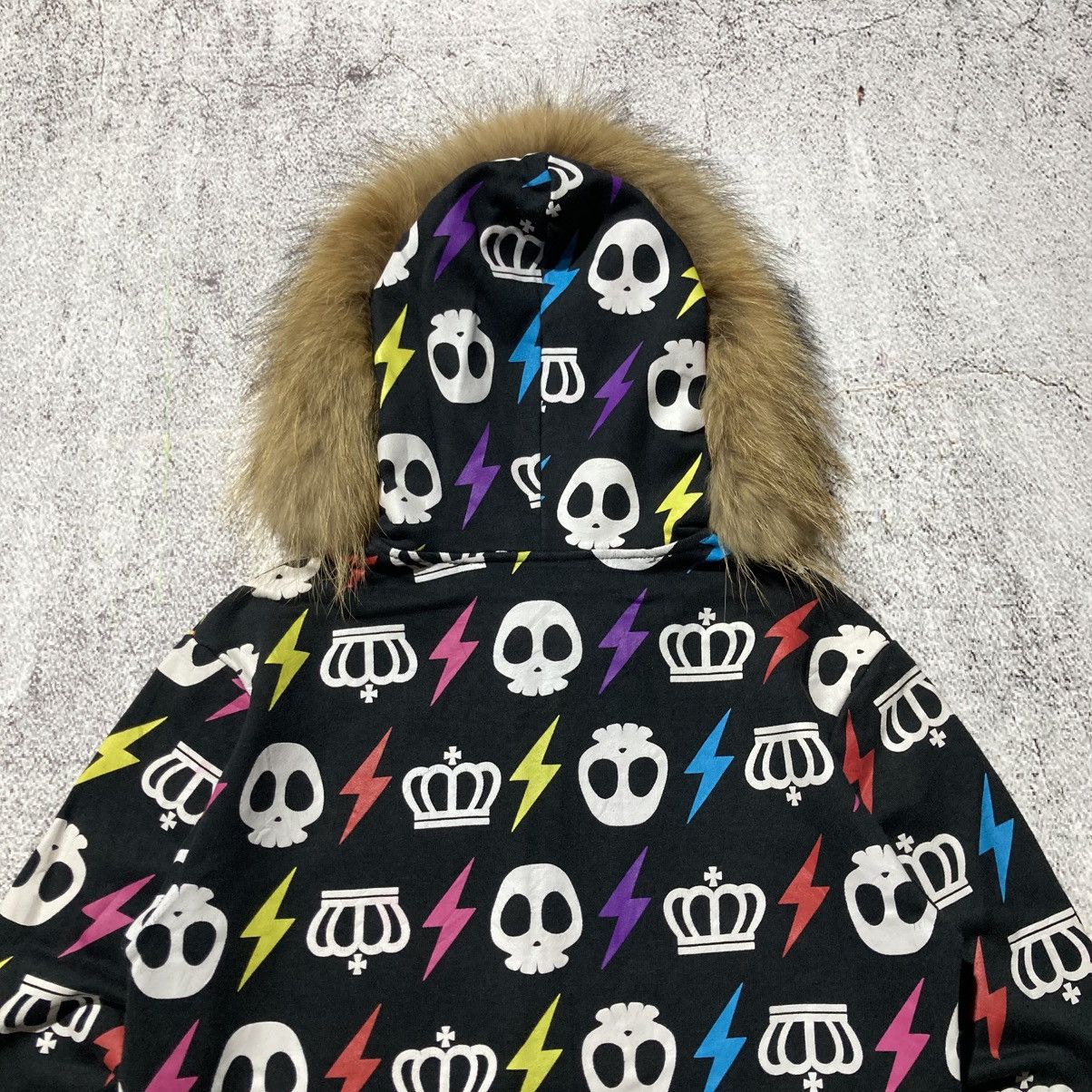 Japanese Brand 2000s Baby Doll All Over Print Logo Fur Ziphoodie Black Lgb Size US M / EU 48-50 / 2 - 14 Thumbnail