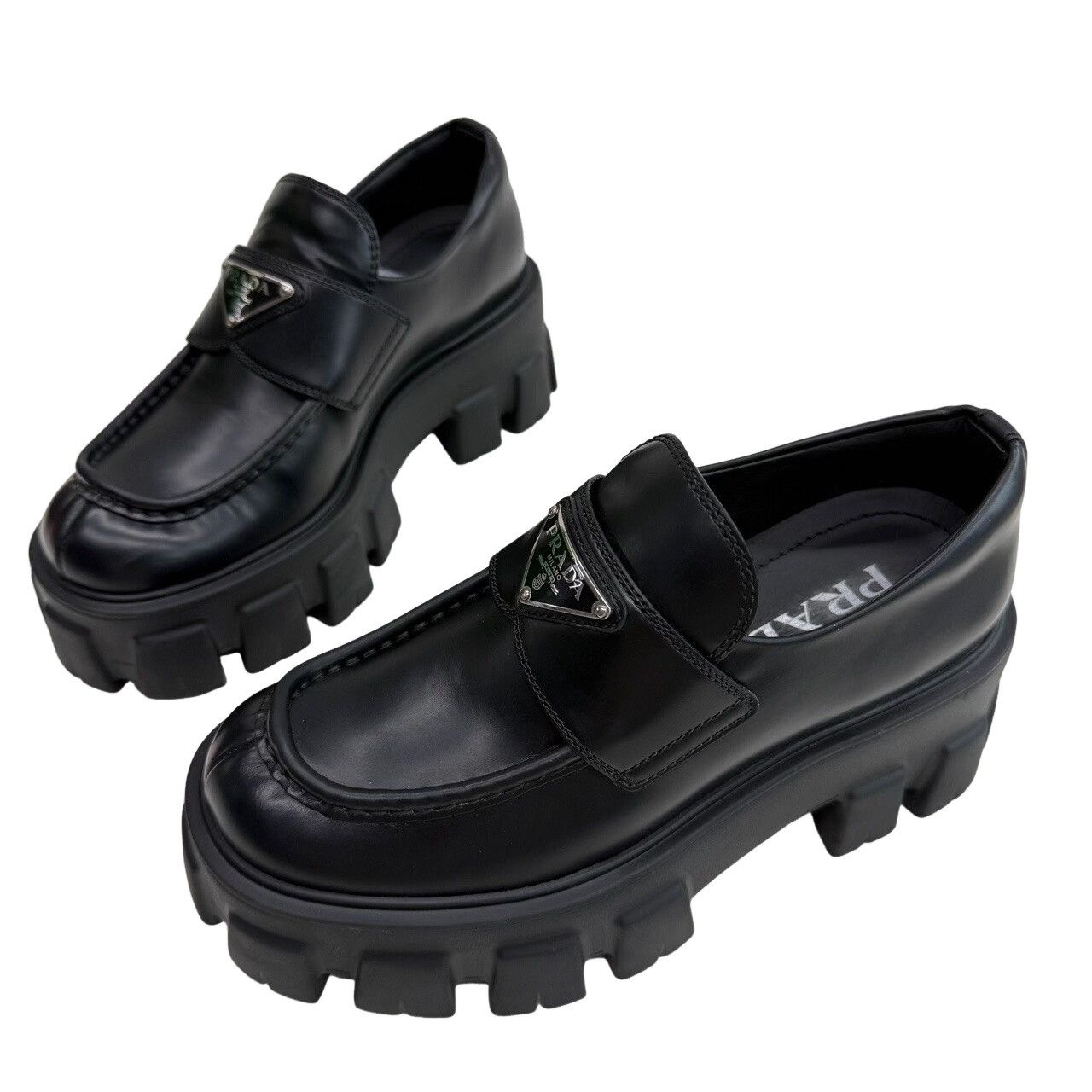 Prada Prada Monolith Leather Platform Loafers Size 37.5 Size US 7.5 / IT 37.5 - 1 Thumbnail