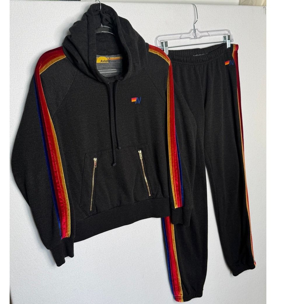 Aviator Nation 2010s Aviator Nation Rainbow Stripe Hoodie Jogger Set S/L Size S / US 4 / IT 40 - 22 Thumbnail