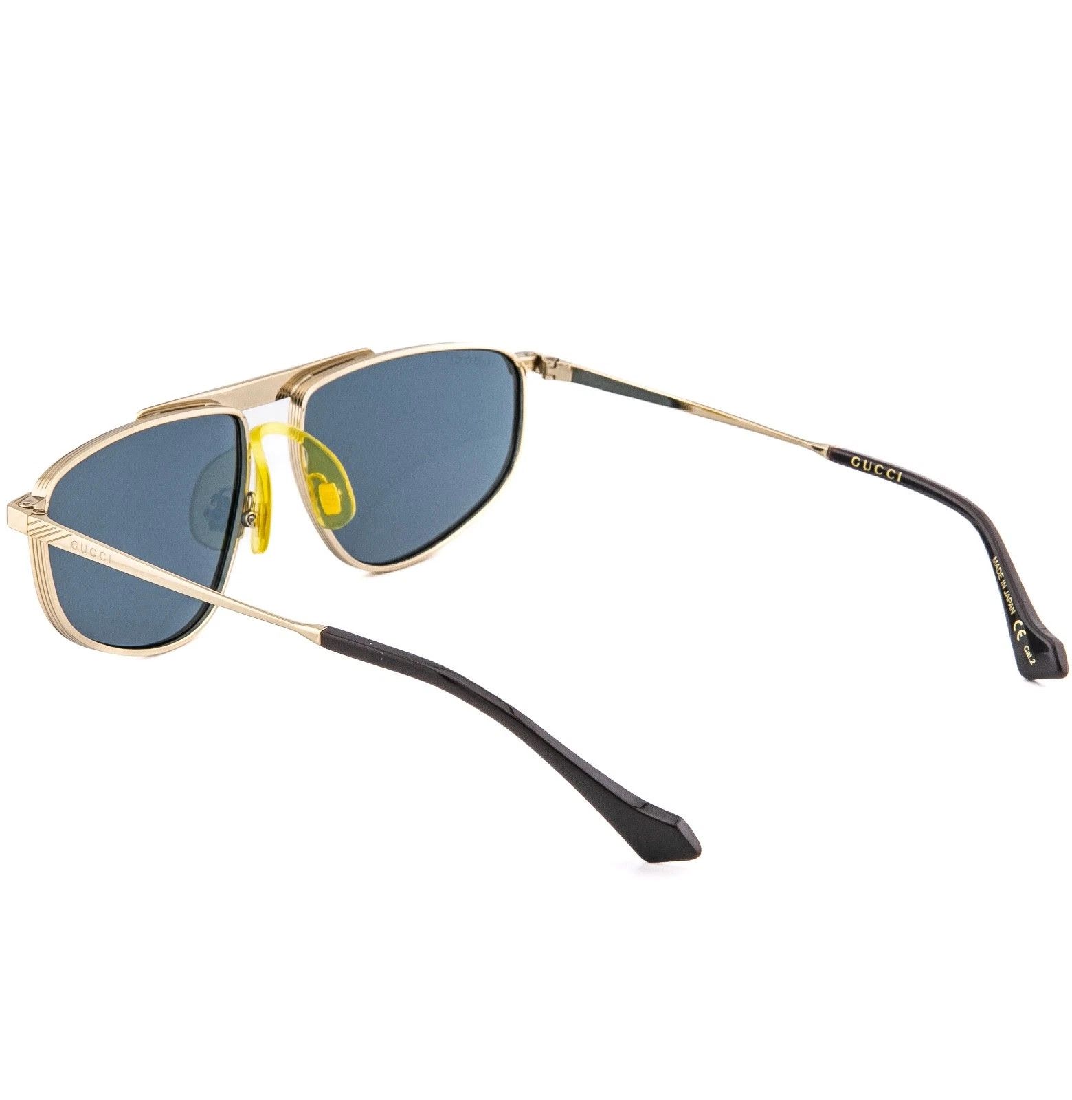 Gucci GUCCI 0841 Gold Blue Logo Narrow GG0841S Sunglasses 003 Size ONE SIZE - 2 Thumbnail