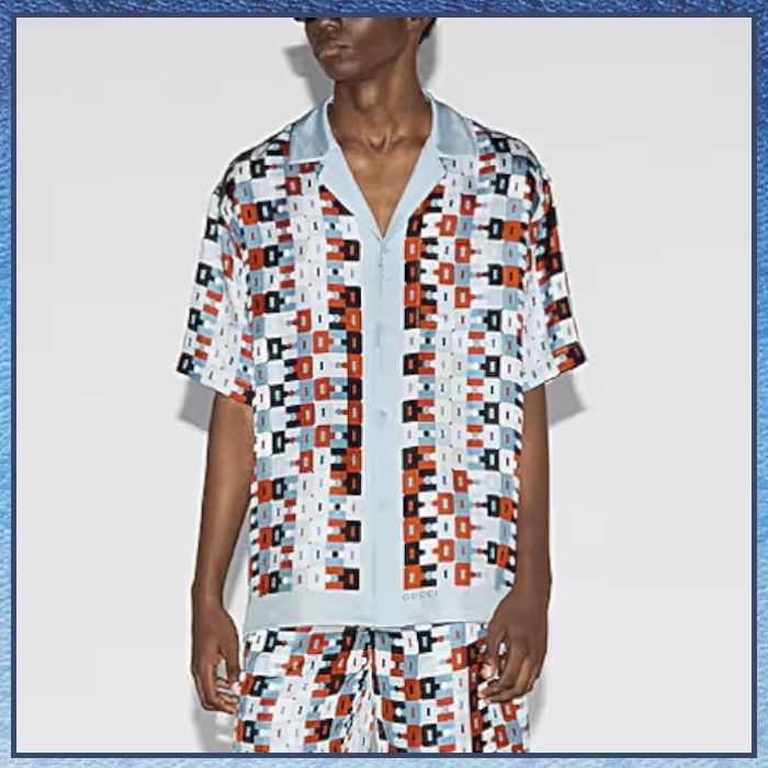 Gucci o1mt1gz0226 Printed Cotton Shirt in Multicolor Size US S / EU 44-46 / 1 - 8 Thumbnail