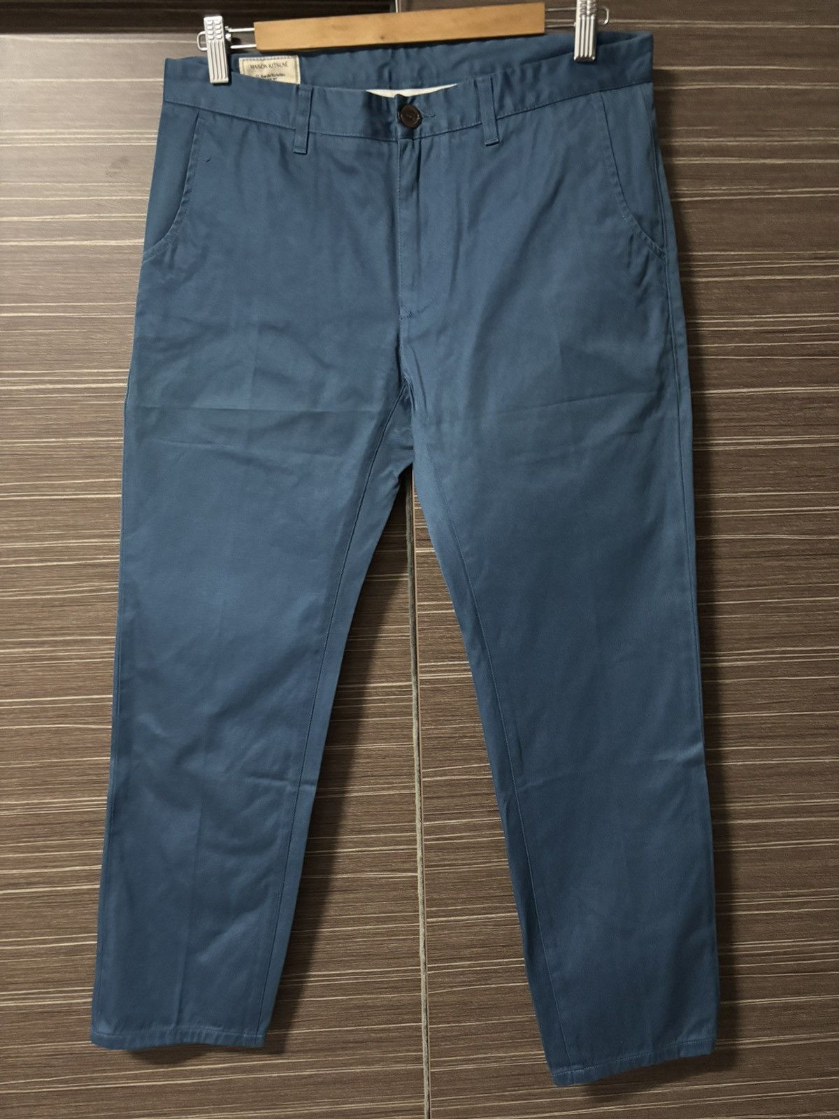 Maison Kitsune Maison Kitsune Blue Cotton Pants Size US 31 - 1 Thumbnail