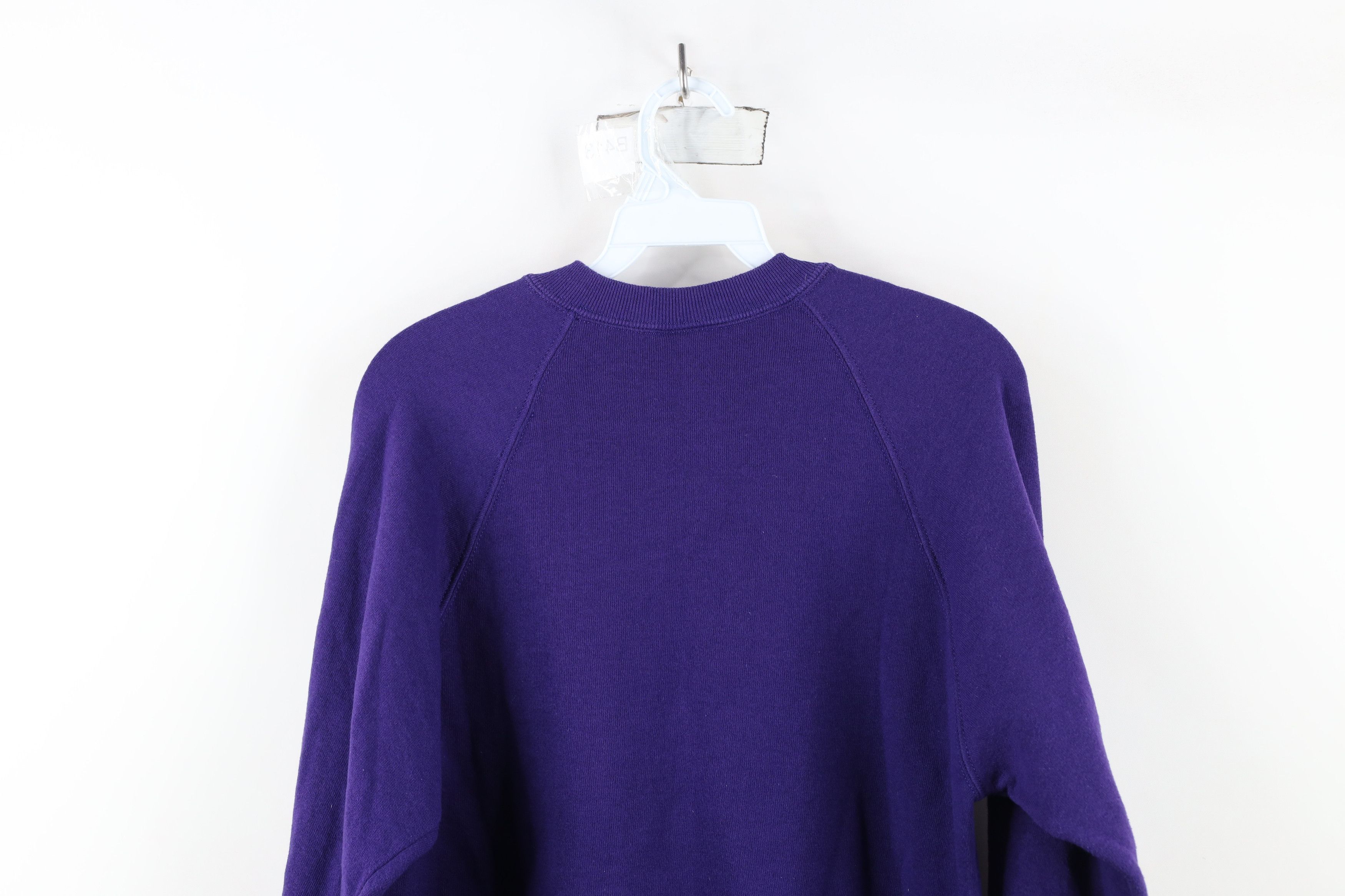 Vintage Vintage 90s Streetwear Blank Crewneck Sweatshirt Purple USA Size M / US 6-8 / IT 42-44 - 13 Thumbnail