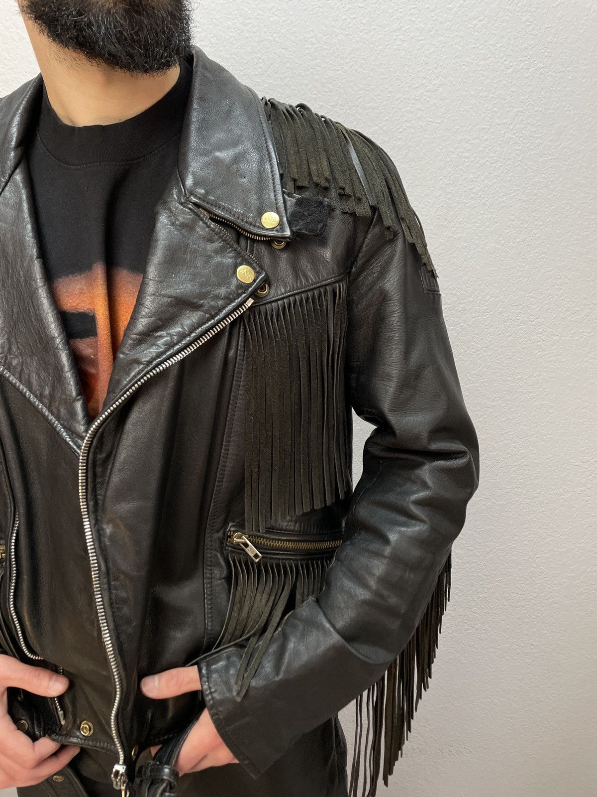 If Six Was Nine Vintage Nuber Nine Stayle Fringe Leather Biker Jacket Grunge Size US L / EU 52-54 / 3 - 5 Thumbnail