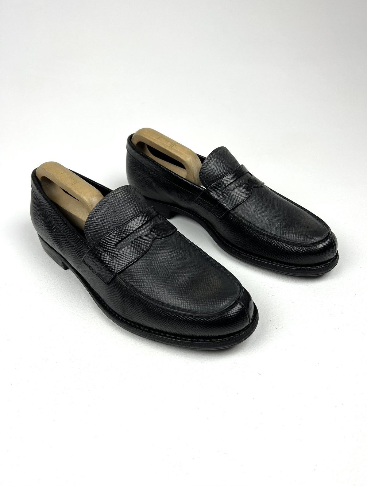 Prada PRADA Loafers Leather Saffiano Penny Shoes FOMS Black Men’s Size US 9.5 / EU 42-43 - 3 Thumbnail