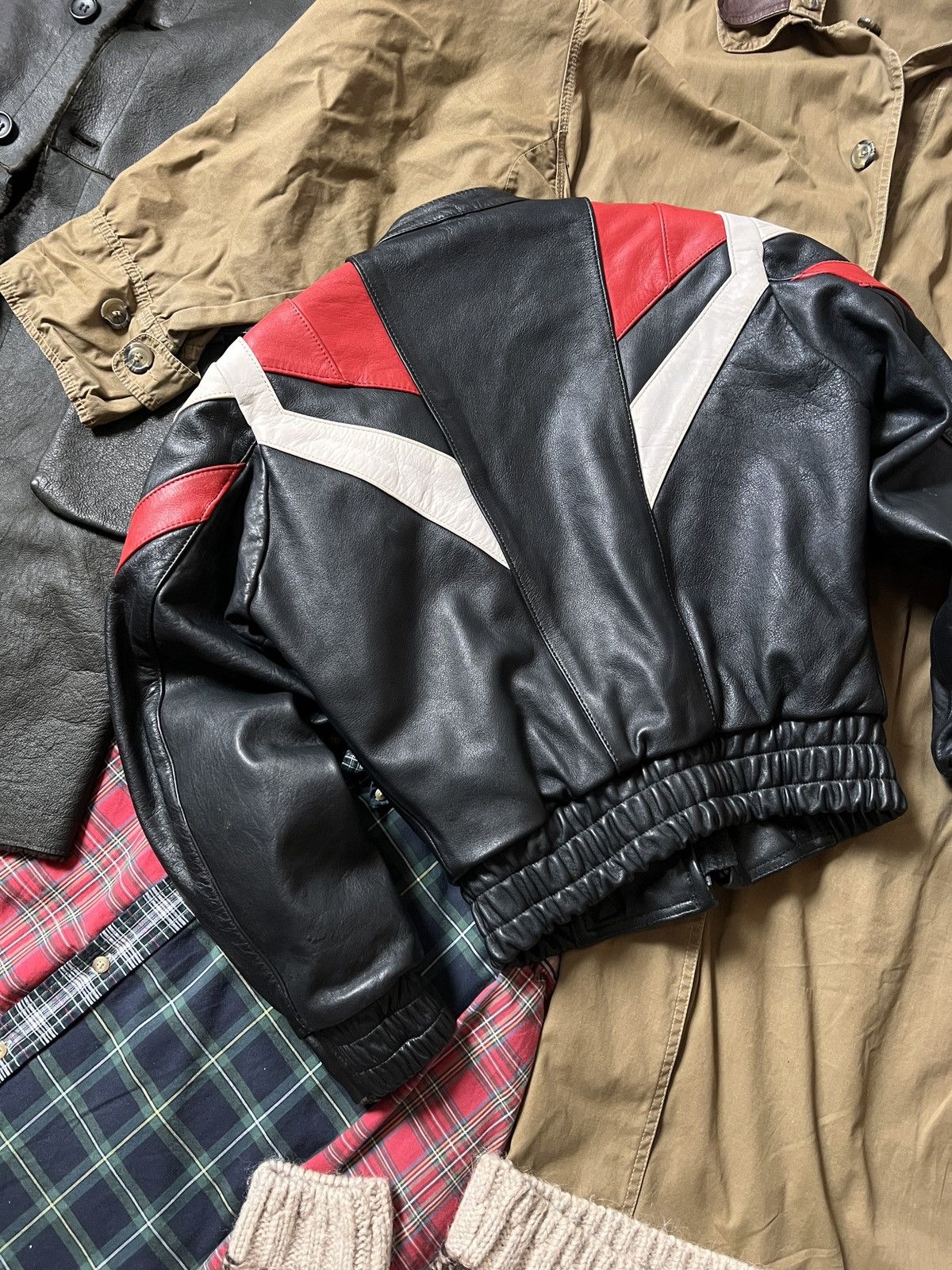 Other Vintage IXS Leather Moto Flame Jacket Size L / US 10 / IT 46 - 6 Thumbnail
