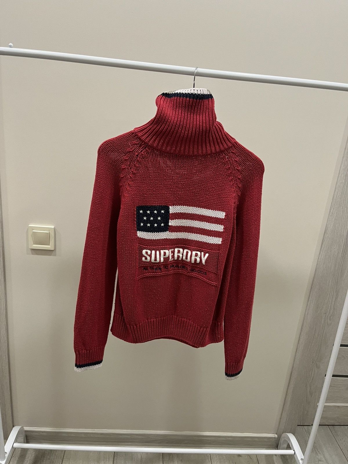Superdry Vintage 90s Superdry USA Flag Pattern Hand Knit Sweater Size US M / EU 48-50 / 2 - 1 Thumbnail