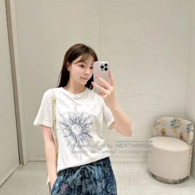 Dior Dior White Cotton Women's T. Size L / US 10 / IT 46 - 8 Thumbnail