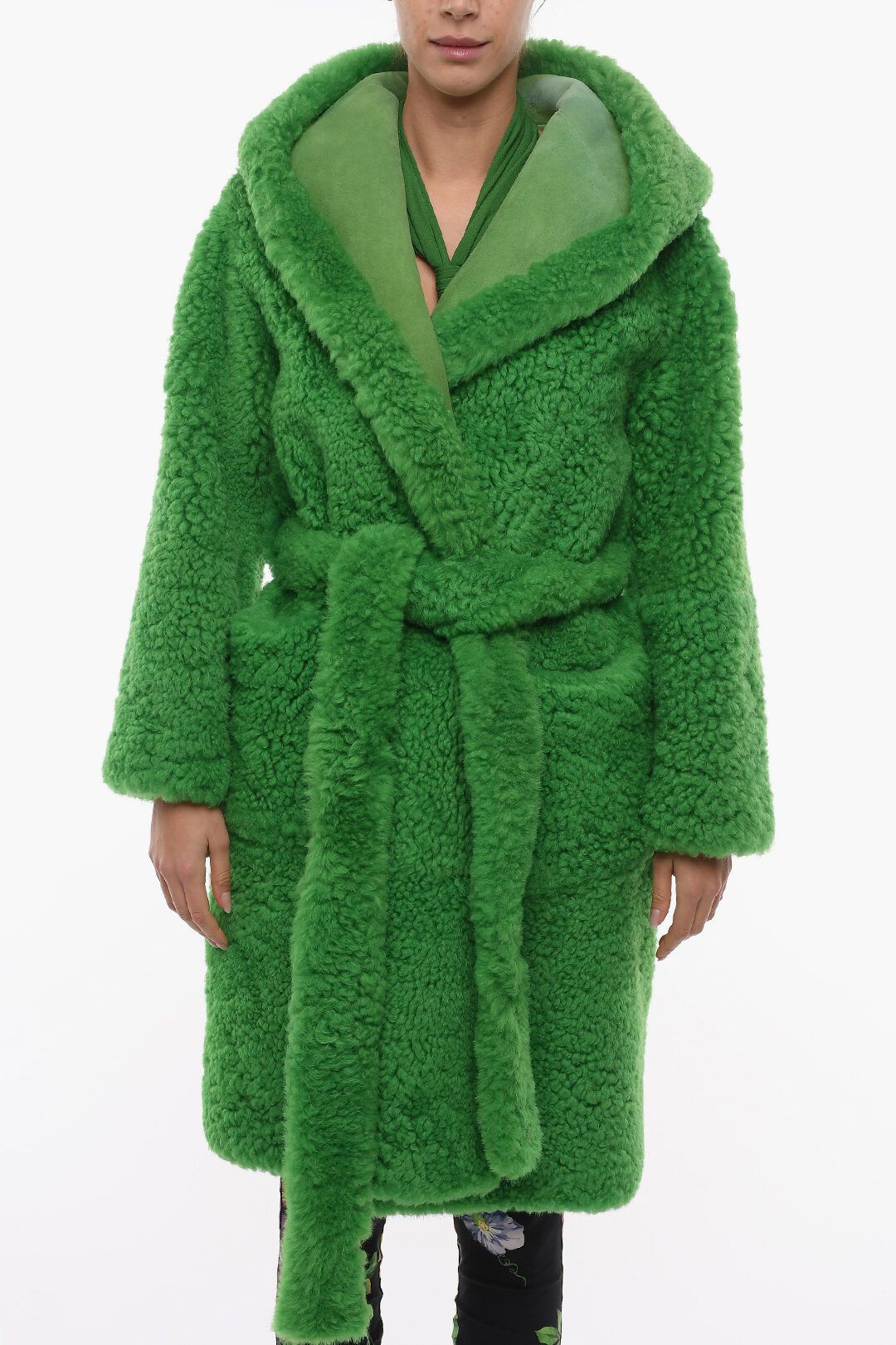 image of Bottega Veneta O1Dk11S1223 Coat In Green, Women's (Size XS)