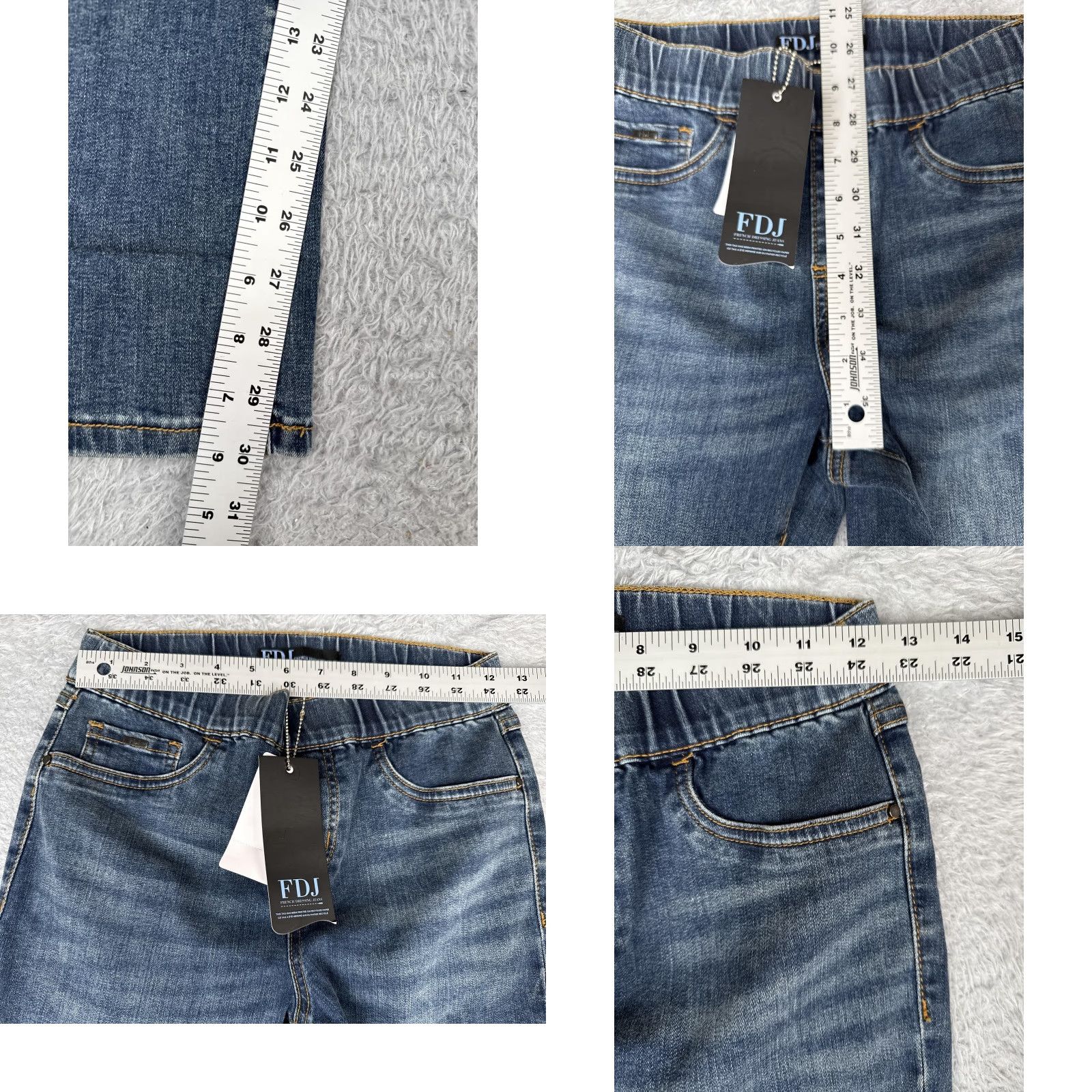 Denime FDJ French Dressing Jeans Womens 2 Blue Elastic Waist Slim Stretch Denim Pull On Size 26" / US 2 / IT 38 - 8 Thumbnail
