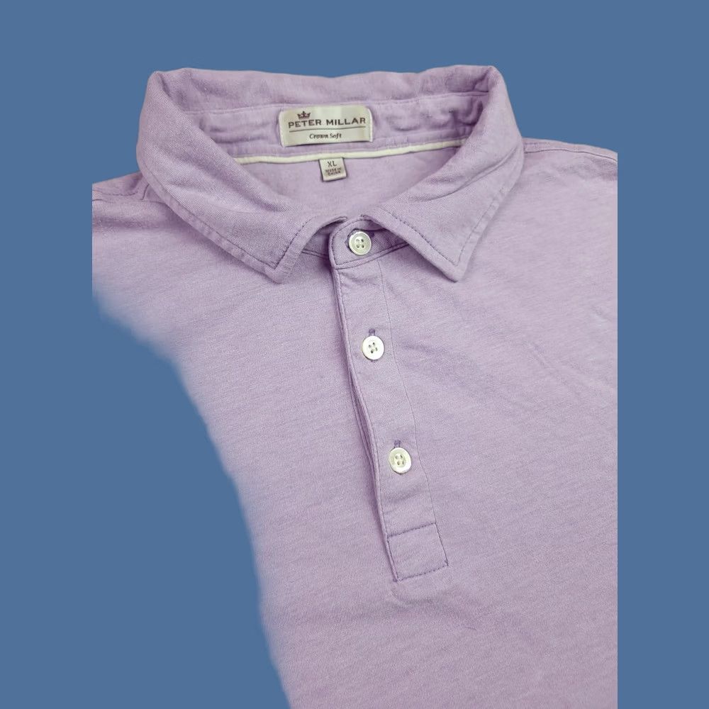 Peter Millar Peter Millar Polo Shirt Mens XL Purple Crown Soft Pima Cotton Silk Short Sleeve Size US XL / EU 56 / 4 - 1 Thumbnail