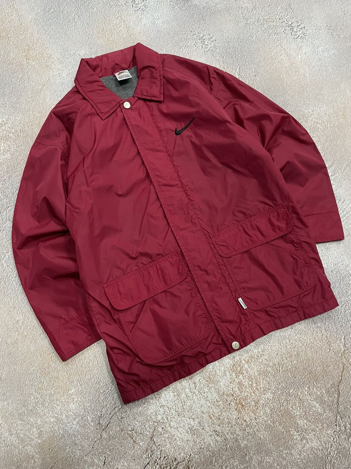 Nike Vintage Nike Big Swoosh Nylon Jacket Size US S / EU 44-46 / 1 - 1 Thumbnail