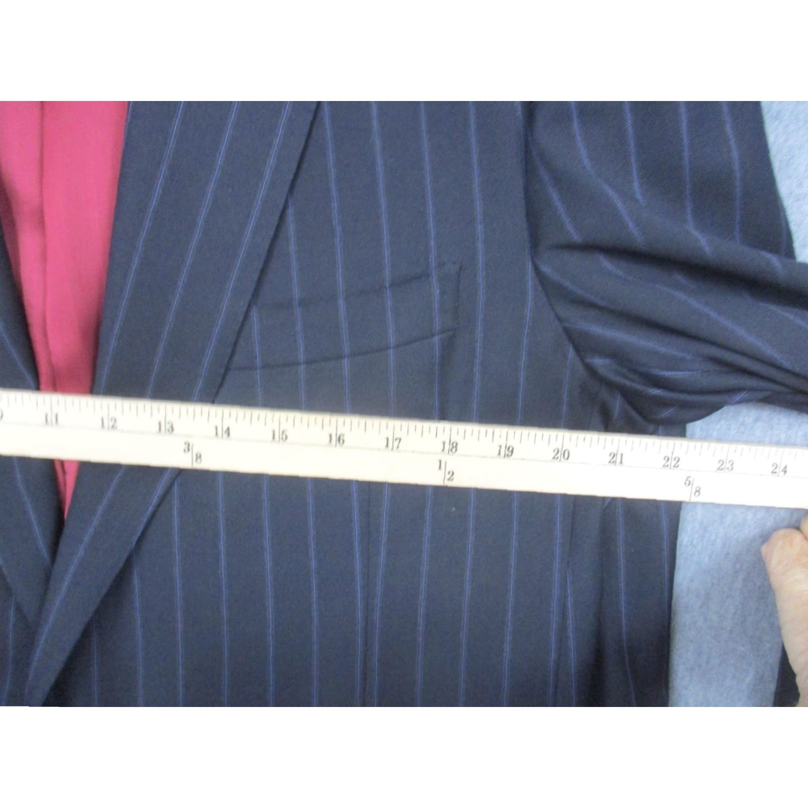 Vintage Stuart's Choice Suit Mens 44 Wool Pinstripe 2 Piece Pleated 37x30 Made Italy Size 44R - 4 Thumbnail
