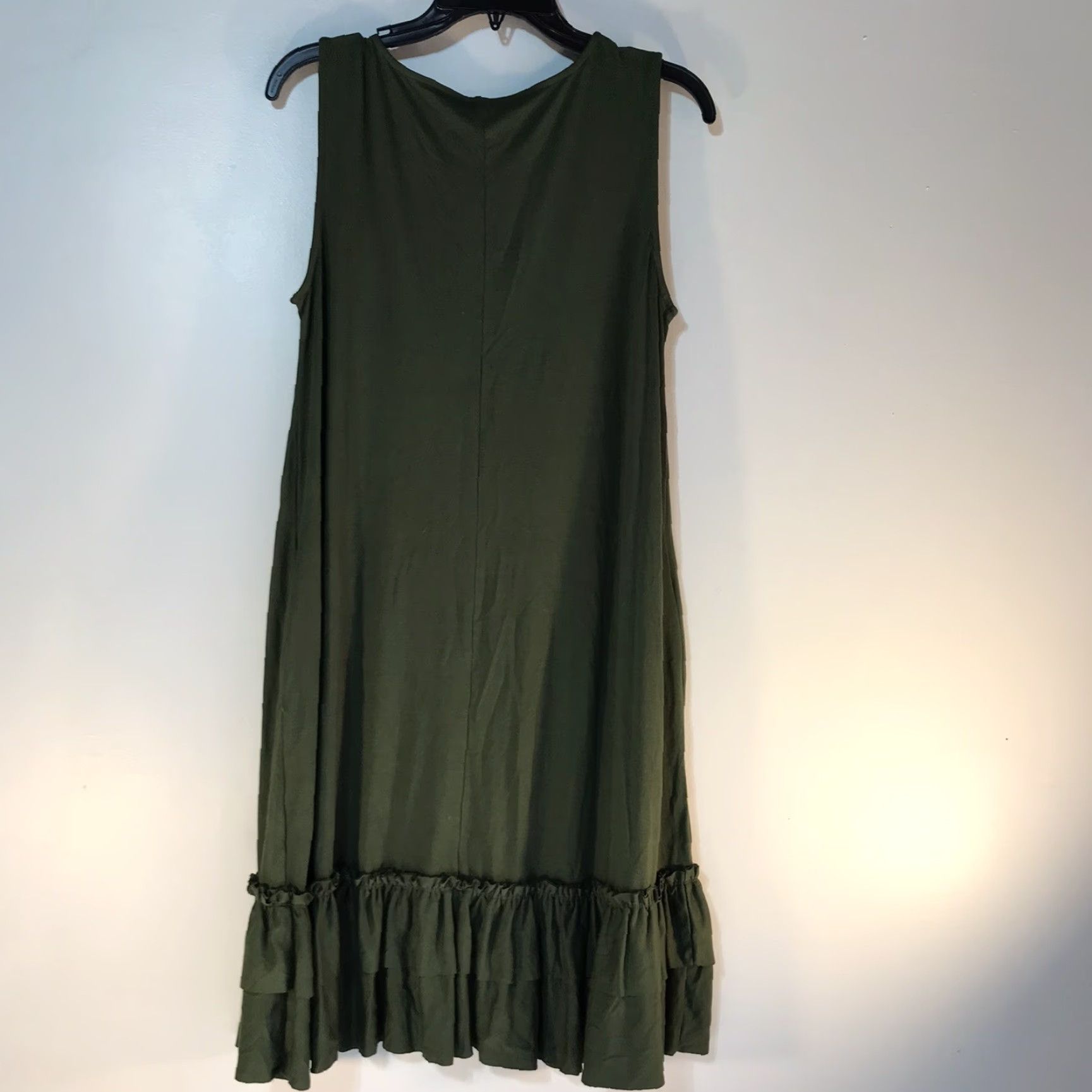 Vintage Zenana Outfitters Green Midi Ruffle Dress Women's Size S Sleeveless Casual Tank Comfort Size S / US 4 / IT 40 - 3 Thumbnail
