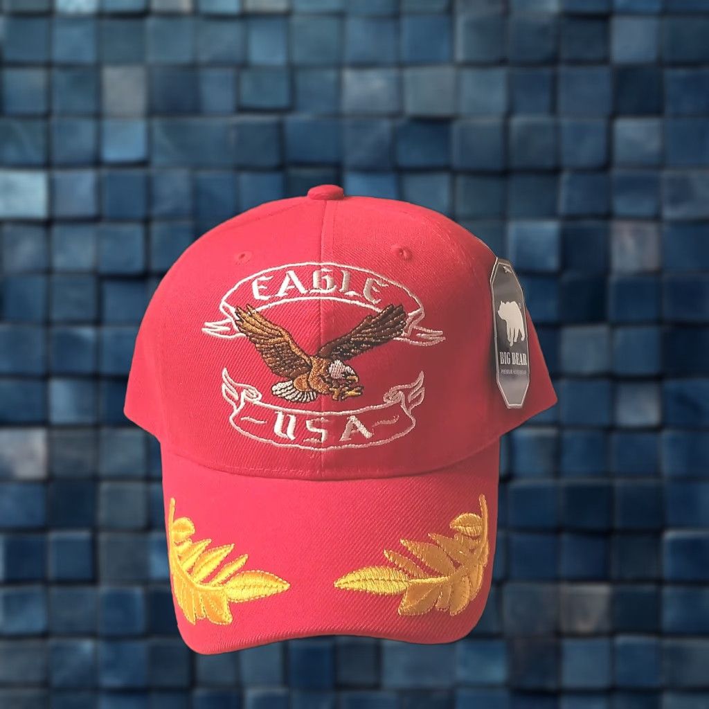 Vintage VINTAGE CALI EAGLE FLYING BASEBALL CAP Adjustable Red Outdoor Mens Size ONE SIZE - 1 Thumbnail