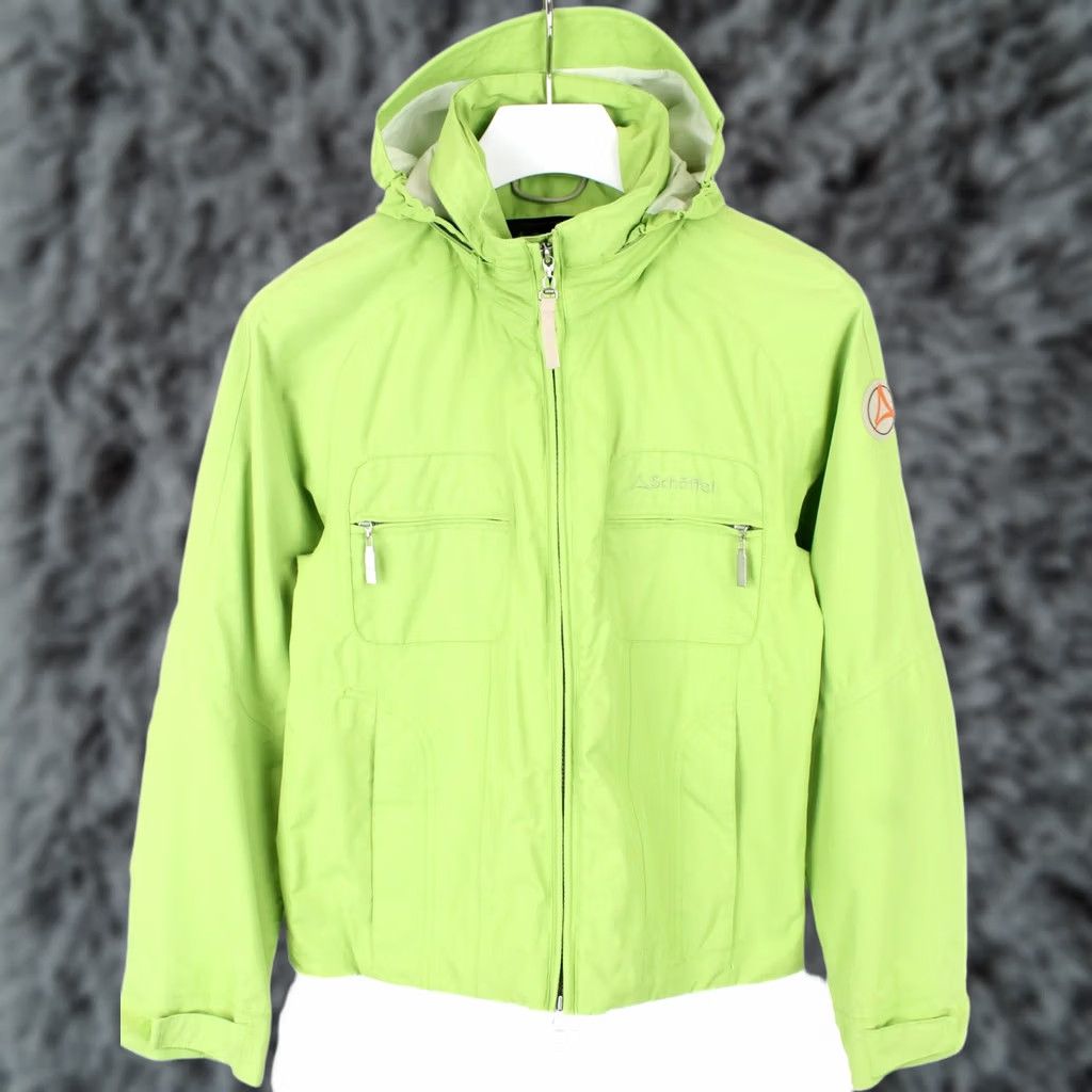 Vintage SCHOFFEL Venturi Chiva Jacket Women UK 8 Hidden Hood Light Green Jacket Size M / US 6-8 / IT 42-44 - 1 Thumbnail